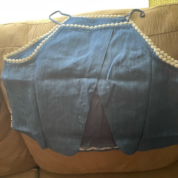 Denim Tank Top with Open Back - Picture 3 of 4